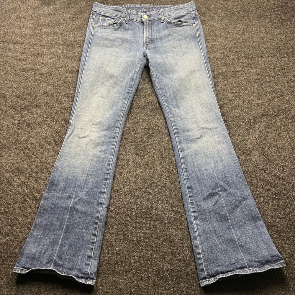 7 For All Mankind A Pocket Flare Jeans Blue Light Wash Size 31 U130MJ055U-055U